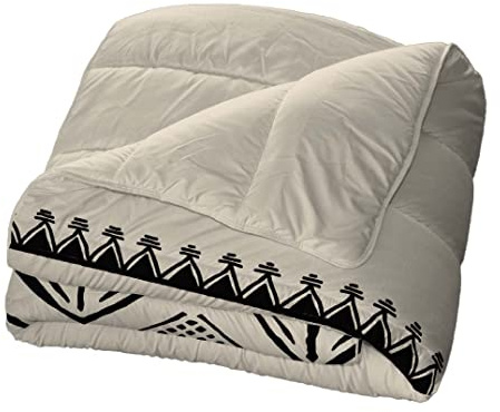 Bleu Calin Couette Chaude Imprimée 2 Personnes SABANA, Microfibre, Crème/Sable/Noir, 220x240 cm