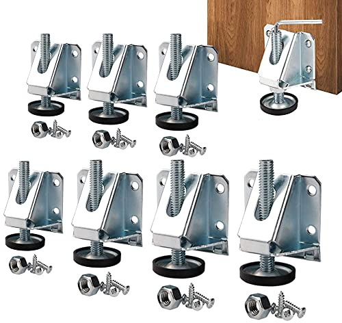8Pcs Schwerlast Einstellbar Nivellierer, MöBel Leveler, Einstellbare FüßE Set, MöBel NivellierfüßE GewindefüßE, Rostfrei, Langlebig Und Einfach Zu Bedienen FüR Tisch, Regale, Schrank, Werkbank Usw.