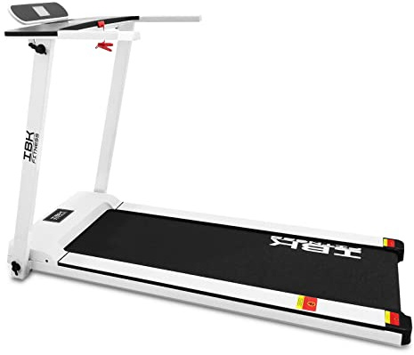 Tapis Roulant elettrico Home Fitness, Tappeto da corsa pieghevole (2.5 HP picco) salvaspazio con Bluetooth integrato, Sensore Cardio, Velocità regolabile 14 km/h, App KINOMAP ZWIFT FitShow (Bianco)