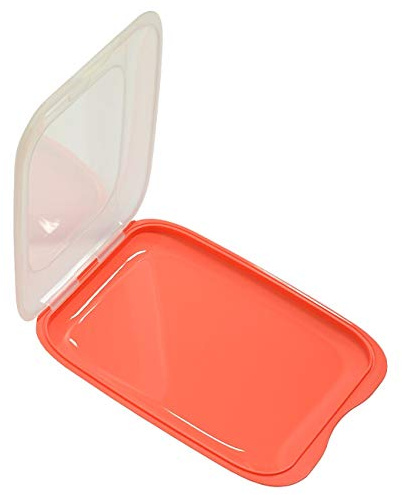 Lata de embutidos apilable con tapa para embutidos, queso y otros artículos de plástico, color rosa salmón
