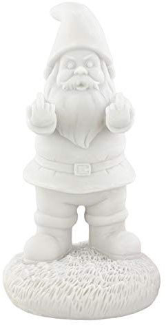 Gnometastic Gnude Gnomes - Unpainted Double Bird Garden Gnome Statue, 8.5in / DIY Paint Your Own Gnome - Funny Garden Gnomes to Paint for Adults, Outdoor or Indoor