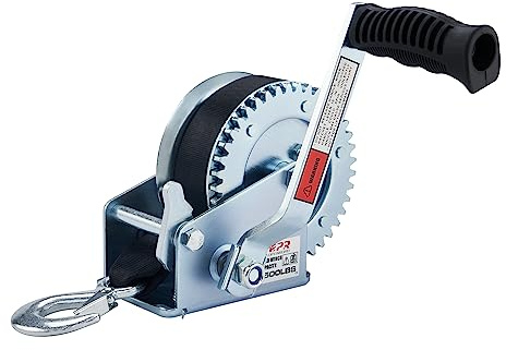 OPENROAD Boat Winch 1500lbs Hand Winch,for boat trailer Towing Winch, With 26ft Black Strap and Brake ratchet