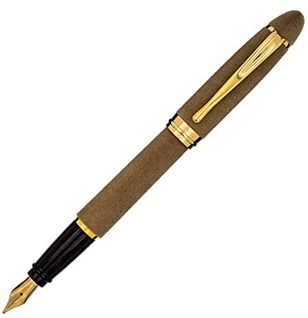 Aurora Füllfederhalter IPSILON Velvet | Schreibstift aus Samtstoff mit vergoldeten Beschlägen | Vergoldete Stahlfeder in der Stärke M | Geschenkbox