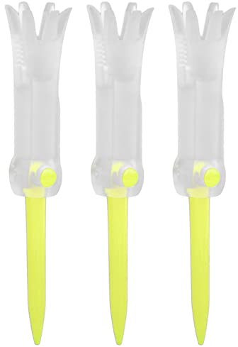 Alvinlite 3 Stück Golf Tee Kunststoff Driver - 85mm Premium Golftees Golf Zubehör, Faltbare Training Golf Tee, Unzerbrechliche, 3,3zoll, Gelbe