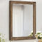 AAZZKANG Specchio rustico in legno rettangolare decorativo da appendere alla parete con cornice per camera da letto, soggiorno, bagno, marrone, 40 x 30 cm