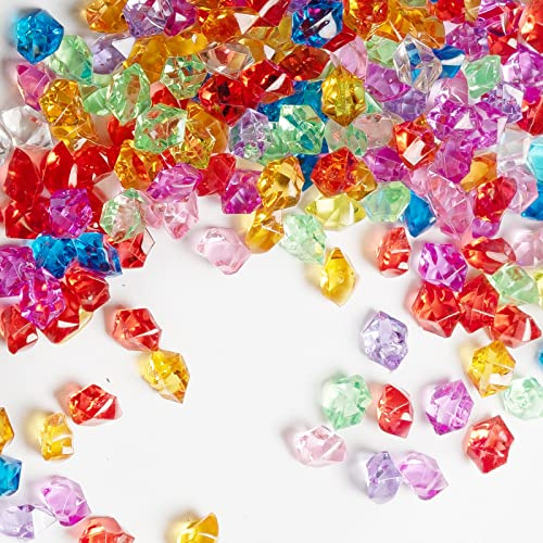 XIANGLONGY 300 Stück 14mm Edelsteine für Kinder, Acryl Diamanten Kinder, Bunte Kristalle für Hochzeit, Party, Vasenfüllung, Schatzsuche im Sandkasten