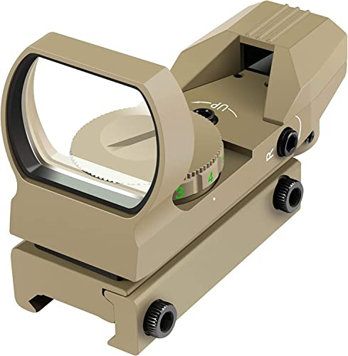 Feyachi Red Dot Visier Airsoft Rot Grün Leuchtpunktvisier | RS-28 Reflexvisier mit 4 Reticles, Zielfernrohr für mit 20mm/22mm Picatinny-Schienen. Ideal für Outdoor Jagd & Softair