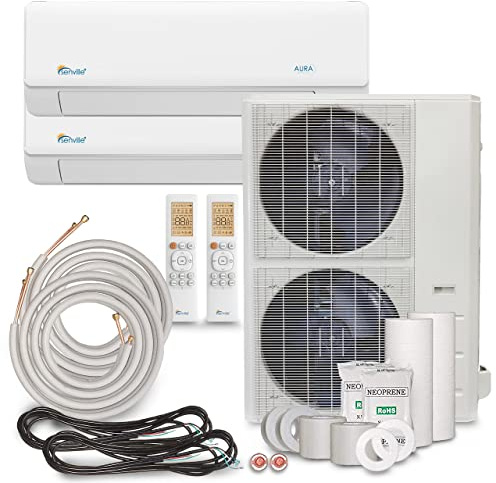 Senville 48000 BTU Dual Zone Mini Split Air Conditioner Heat Pump SENA-48HF/D