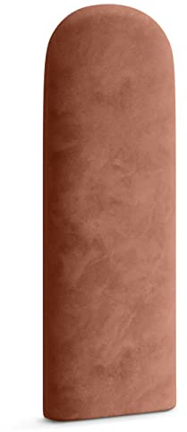 Muralo Panel de Pared Tapizado Ovalado de Terciopelo - 30x80 cm, Rosa Palo | Cojín de pared acolchado en terciopelo, efecto 3D, montaje en la pared con adhesivo, ideal como cabecero de cama o respaldo