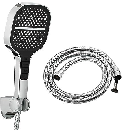 Boyuan Ensemble De Douche À Main, Pommeau De Douche À Cascade À 7 Modes avec Tuyau De Douche De 1,5 M Et Support, Pommeau De Douche À Jet d'eau Puissant pour Salle De Bain, Montage Mural