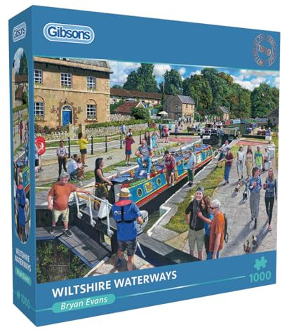 Gibsons Wiltshire Waterways 1000 Piece Jigsaw Puzzle | Brisish Canal Puzzle | Sustainable Jigsaw Puzzle for Adults | Premium 100% Recycled Board | Great Gift
