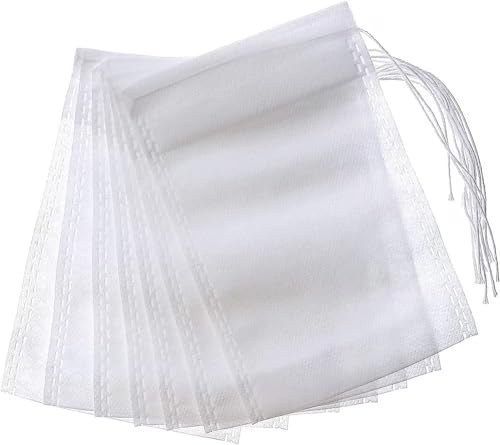 100 Pcs Cotton Muslin Drawstring Bags - Tea, Coffee & Infuser Bags - 20 x 25 CM