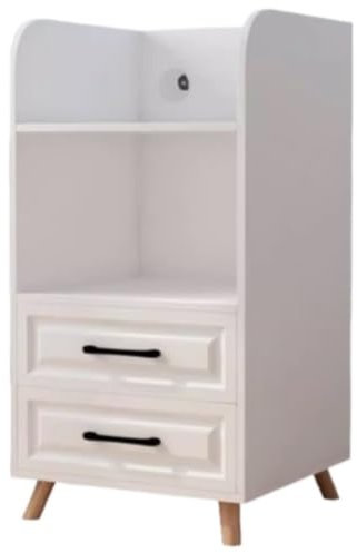 REEKOS Druckerregal Druckerständer Druckerhalter Druckerständer Mit 2 Schubladen, Drucker-Aufbewahrungsregal Für Faxgerät, Scanner, Dateien, Bücher Druckertisch (Color : White)