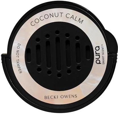 Pura and Becki Owens - Pura Car Scent Refill - Fragrance for Car Diffuser - Clean & Safe Luxury Diffuser Scent - Long-Lasting Fragrance for 30 Days of Aroma - Coconut Calm