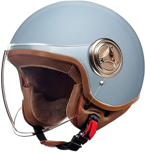 Casco Jet Con Visera Solar Casco De Motocicleta Hombres Mujeres Scooter Casco Ciclomotor Casco Ciclomotor Chopper Casco Motocicleta Medio Casco Abierto Casco Piloto Certificado ECE F,54-61cm