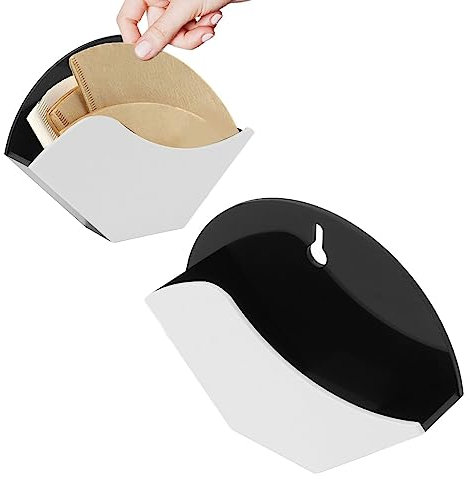 Wandmontierter Kaffeefilterhalter 17,5×13 cm Hängender Kaffeefilter Papierspender Rack Filterpapierhalter Kaffeefilterspender für Kegelkaffeefilter