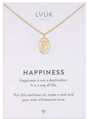 LUUK LIFESTYLE Filigrane Halskette mit Anhänger aus wasserfestem Edelstahl, Geschenk für Frauen, modernes Schmuck Design