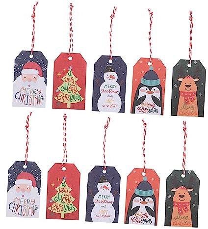 MAGICLULU 100stücke Weihnachtskarte Geschenkbox-karten Mit Weihnachtsmotiv Und Cartoon-grafiken Als Geschenkanhänger Verpackungskarten Für Partytüten Weinflaschen Und Mehr