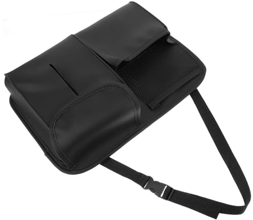 Gatuida Autositztasche für Kopfstütze Rücksitz Organizer mit Verstellbarer Länge aus Pu und Canvas Platzsparend für Schlüssel und Tücher im Auto