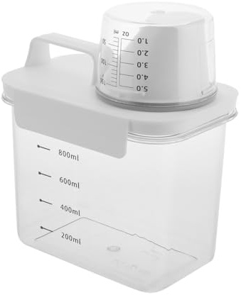 OSALADI Laundry Detergent Storage Box Plastic Laundry Beads Container Measuring Cup and