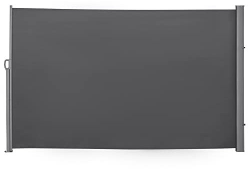 Outsunny Tenda Laterale Retrattile con Maniglia, Frangivista Balcone in Metallo e Poliestere 180 g/m², Anti UV, per Balcone Giardino ed Esterno, 300x180 cm, Grigio