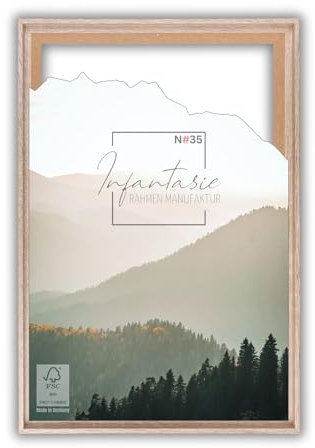 Infantasie 'N°35' Schattenfugenrahmen für DIN A1 (59,4 x 84,1 cm) Keilrahmen | Eiche Sonoma | MDF-Holz Bilderrahmen für Keilrahmen Leinwände inkl. Aufhänger und Montagematerial