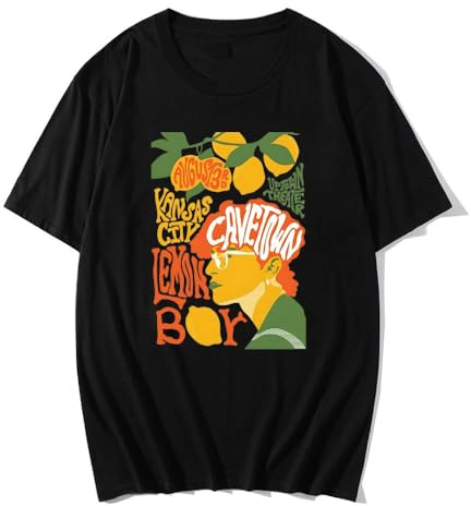 Generico Capetown T-Shirts Cantante Abiti da Cantante Donne a Maniche Corte a Maniche Corta Stampata Topple Thirt da Uomo Tee (A M)