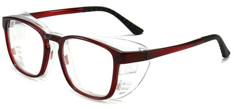 eye protection glasses, Anti-Pollen Allergy Glasses for Adults - Full-Surround Goggles with Extended Silicone Frame, Detachable Design, No Blind Spot Protection, Anti-Fog & Anti-Blue Light Features(Re