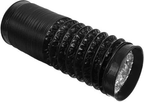 IWOWHERO Thickened Flexible Aluminum Dryer Vent Hose Black Portable Drain Connector for Heating Cooling Ventilation Exhaust Lightweight Heat Resistant