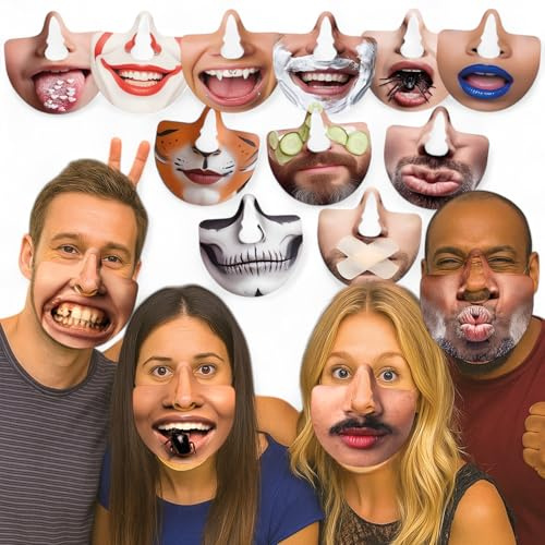 MIJOMA 15er Set Nasenmasken – Lustige Party-Masken für Erwachsene, Fotobox Verkleidung, Hochzeit, Geburtstag, JGA, Mitbringsel, Deko-Spaß für unvergessliche Feiern (Set 2)