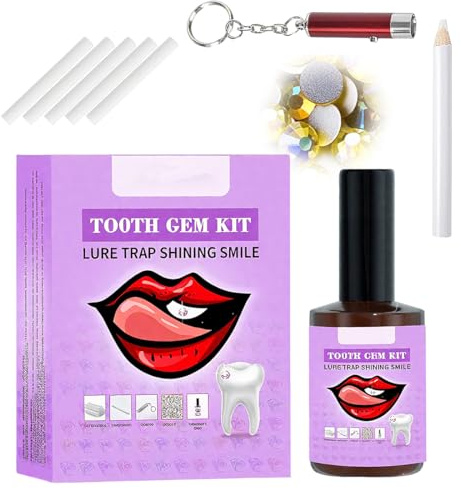 XPEX Kit Brillantini Per Denti Tooth Gems Kit, Set Di Gioielli Da Denti con Colla Kit Di Gemma, Kit Gemma Dentale Fai, per Donne E Ragazze