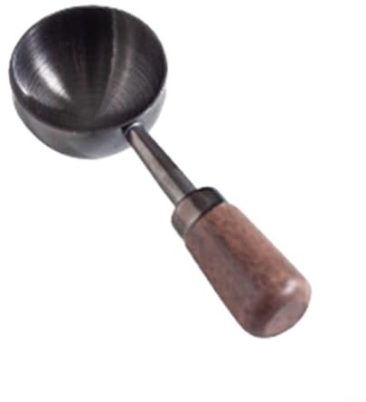 Cuillère doseuse en acier inoxydable 304 au design innovant fabriquée avec un manche en bois confortable (noir court 15 ml)