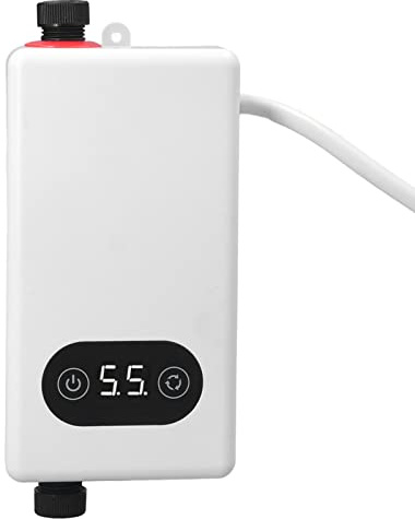 DurabSwap Scaldabagno elettrico istantaneo 220 V 3400 W, frequenza temperatura costante senza serbatoio con funzione di memoria e display digitale piccolo serbatoio compatto per lavello bancone
