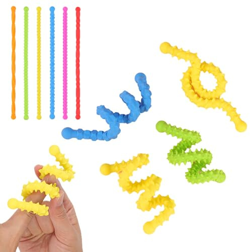 HTTDSLF Set di 6 Giochi Antistress Sensoriali, Giocattoli Sensoriali Fidget, Fidget Toys Sensory Sticks, Bastoncini Tattici Calmanti, per Ispirare Creatività Stay Clam Sollievo Ansia
