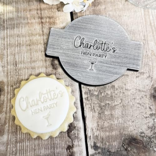 Personalised Hen Party Fondant Embosser, Custom Cake & Cookie Stamp | Perfect for hen party cupcakes, biscuits, cookies and bridal shower baking.