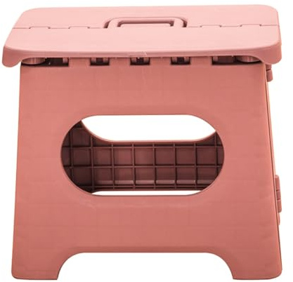 Ipetboom Sgabello Pieghevole Portatile in Plastica Rosa, Piccolo Sgabello Pieghevole per Bagno e Casa, Taboret Richiudibile Leggero Salvaspazio per Viaggi e Uso Quotidiano