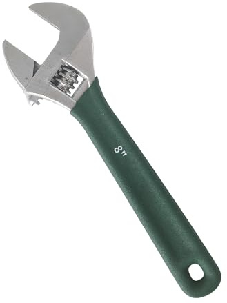 GHLIANGZHOU Llave Inglesa Grande de 200 mm,Llave Inglesa Ajustable 0-26 mm | De Acero Al Carbono Con Mango Antideslizante Recubierto de Plástico, Herramienta Para Obras y Uso Doméstico.