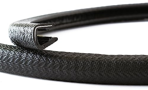 EUTRAS Kantenschutz 8-10 mm Schwarz – Selbstklemmendes U-Profil ohne Kleber, PVC mit Stahlkern, Türkantenschutz Auto, Schutzleiste für Blech, Metall, Möbel & Karosserie