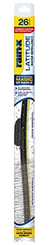 Rain-X 5079281-2 Latitude 2-In-1 Water Repellent Wiper Blades, 26 Inch Windshield Wipers (Pack Of 1), Automotive Replacement Windshield Wiper Blades With Patented Rain-X Water Repellency Formula