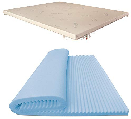 Baldiflex Sur-matelas correcteur en mousse visco-élastique, déhoussable, frais, respirant, ergonomique, anti-acariens, H 5 cm 120x190 Maxicool