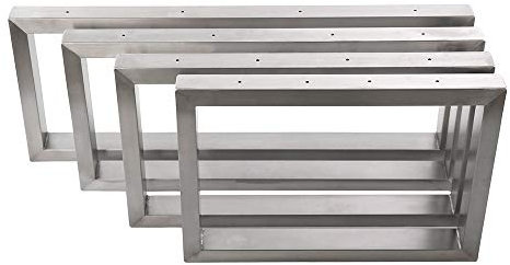 KTC Tec Waschbecken Konsole Edelstahl Träger 30x30 mm 15 x 50 cm Waschtisch Wandkonsole Regalhalter Konsolenhalterung Gestell (1 Paar)