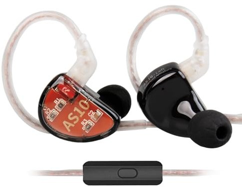 KZ AS10 Pure 5 Balanced Armature 5BA Earphone, Musician in Ear Monitor Headphone High Fidelity HiFi Headset (with Microphone, Black)…