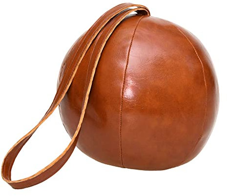 Rivanto® Türstopper Lederball mit Schlinge, 1,2 kg, aus Kunststoff/Sand/Polyesterfüllwatte, Ø 16,3 x 14,8 cm