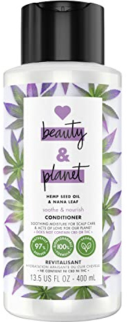 Love Beauty and Planet 100% Biodegradable Hydrating Conditioner Soothe & Nourish Dry Scalp Hemp Seed Oil & Nana Leaf Vegan, Silicone-free, Cruelty-free Hair Care 13.5 oz