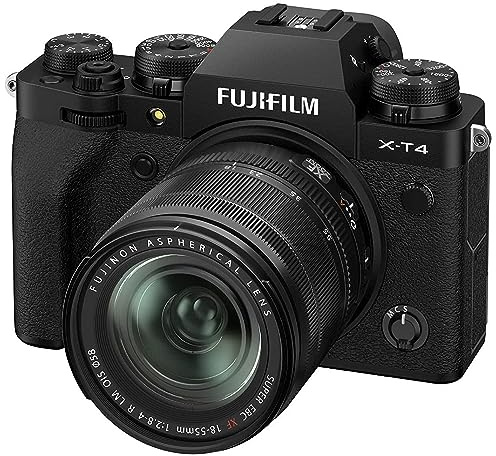 Fujifilm X-T4 Fotocamera Digitale Mirrorless 26 MP con Obbiettivo XF18-55mmF2.8-4 R LM OIS, Sensore X-Trans CMOS 4, IBIS, Filmati 4K 60p, Mirino EVF, Schermo LCD 3 Touch Vari-Angle, Nero