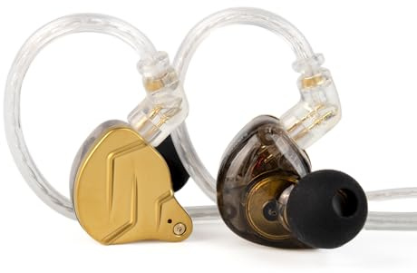 Yinyoo KZ ZSN PRO X in auricolari ibrido driver dinamico bilanciati in Ear Monitor cuffie cuffie dual driver 1BA 1DD Sound stereo di basso profondo auricolari comodi ergonomici (con microfono,oro)