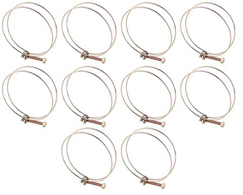 10 pièces colliers de serrage à Double fil, Clip de barbe de tuyau d'eau à Double fil réglable, Clips de tuyau de placage de zinc attache de plomberie cerceau(100mm（94-100）)