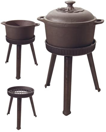 4.5L Ghisa Olandese Forno Pentola con Manico e Coperchio per Campeggio Casa Cottura BBQ Cottura DIAH