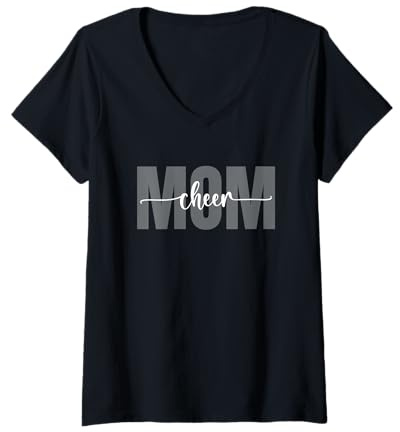 Damen Cheer Mom Cheerleading T-Shirt mit V-Ausschnitt