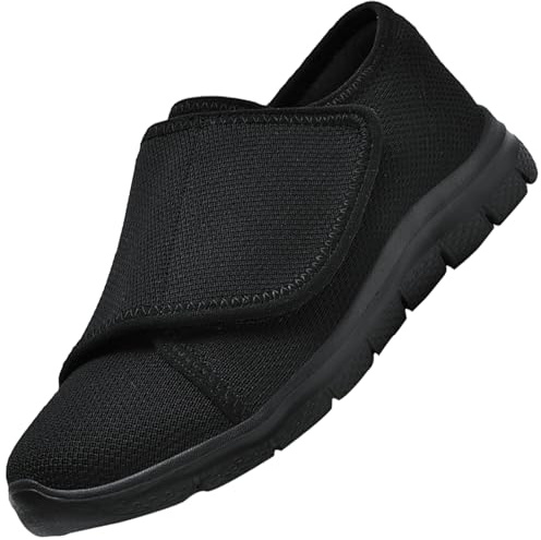 AEHO Scarpe Terapeutiche per Diabetici da Donna Confortevole Sneakers Casual all'Aperto Scarpe Ortopediche per Anziani Scarpe Diabetiche Accoglienti Invernali per Gonfie,Nero,40/250mm